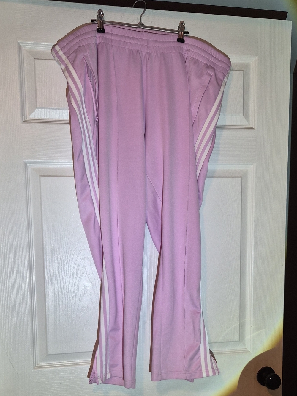 Adidas Pink Track Pants with White Stripes